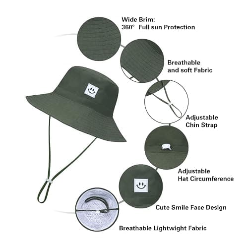 MaxNova Baby Sun Hat Smile Face UPF 50+ Toddler Bucket Hat for Boys Girls 0-7 Years thumbnail 7