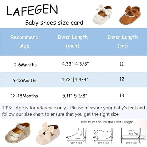 LAFEGEN Baby Girls Mary Jane Flats with Bownot Non Slip Soft Sole PU Leather Newborn Infant Toddler First Walker Cirb Dress Shoes thumbnail 3