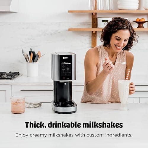 Ninja NC301 CREAMi Ice Cream Maker, for Gelato, Mix-ins, Milkshakes, Sorbet, Smoothie Bowls & More, 7 One-Touch Programs, with (2) Pint Containers & Lids, Compact Size, Perfect for Kids, Silver thumbnail 11