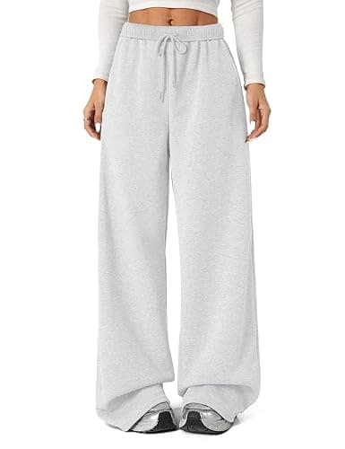 FACDIBY Women's Fleece Wide Leg Sweatpants Baggy Straight Leg Sweat Pants with Pockets - Image 1