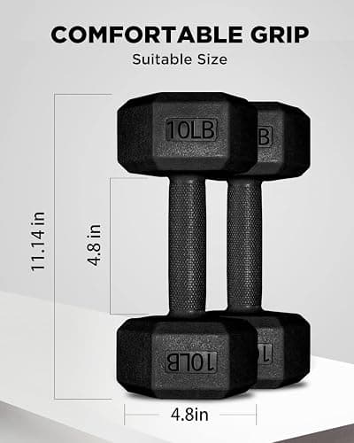 ZTTENLLY Dumbbell Sets - 5/10/15/20/25/36 lb Dumbbells Pair Hand Weights Set of 2 - Easy Grip - Arm Weights for Men and Women, Home Gym Exercise Equipment for Workouts Fitness Strength Training thumbnail 4