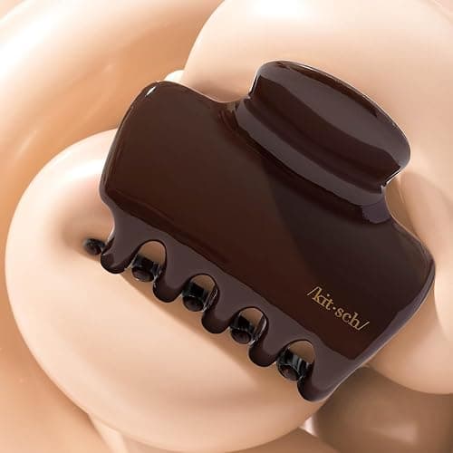 Kitsch Plastic Puffy Claw Clip for Women - 3.15 Inches Claw Clips for Full or Half Ponytail, Secure Hold for Thick Hair, Stylish Hair Accessories | Ideal Gifts for Women - Chocolate, 1pc thumbnail 7