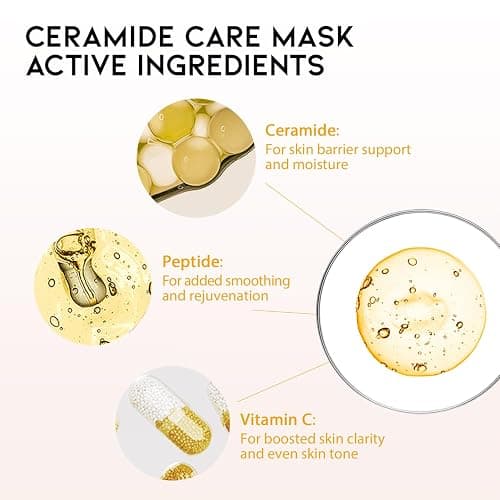 Hydrating Soothing Sheet Masks Gift Set for Skincare, Korean Vegan Sheet Mask for Dry, Sensitive Skin, Calming, Smoothing, Brightening, Collagen, Ceramide, Cica, Hyaluronic Acid 30EA thumbnail 6