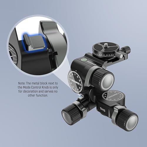 NEEWER 3 Way Geared Tripod Head with 360° Panoramic Arca QR Plate, Millimeter Micro Adjustment, Aluminum Alloy 3 Axis Pan Tilt Head with Quick Switch Large & Fine Dual Modes, Max Load 13.2lb/6kg, TH15 thumbnail 3
