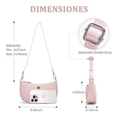Shoulder Bag for Women Handbags with Adjustable Strap Underarm Purse Mini Clutch Purses Trendy Crescent Bags 1L thumbnail 2