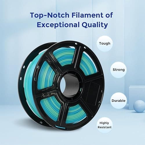FLASHFORGE 3D Printer Filament Gradient Color Change PLA Filament 1.75mm, 1KG Spool (2.2lbs), Dimensional Accuracy +/- 0.02mm, Better Tenacity & No Knotting 3D Printing Filament (Blue&Yellow) thumbnail 6