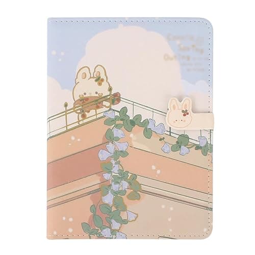 LA HUATE Cute Travel Journal Pu Leather Cover Journal Notebook Kawaii Japanese Sketchbook Journal Diary with Magnetic Buckle - Image 1