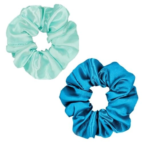 Sufermoe 12 Pcs Satin Silk Hair Scrunchies, Assorted Blue, 4.5 Inch Hair Ties for Women Girls thumbnail 8