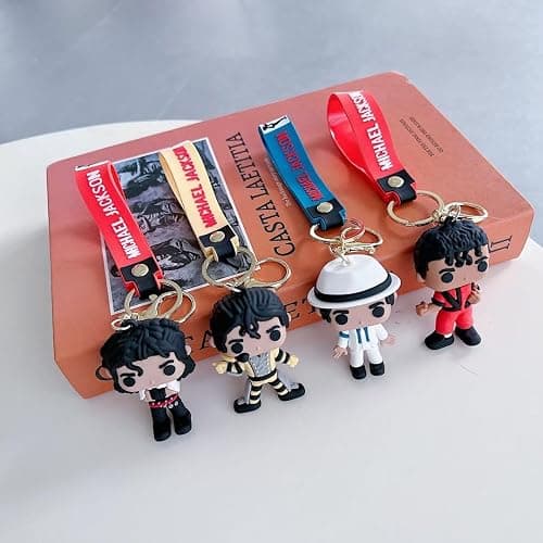 Xingbiyou 4 Stück Anime Jackson Schlüsselanhänger Set,Persönlichkeit und Niedlichkeit Auto Schlüsselanhänger Tasche Anhänger thumbnail 2