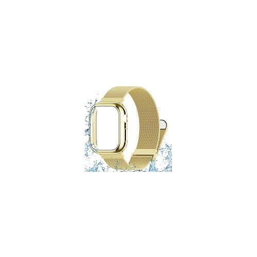 Waterproof Stainless Steel Milanese Band with Case Compatible for Apple Watch 38mm 40mm 41mm 42mm 44mm 45mm 46mm 49mm Women/Men,Magnetic Strap for iWatch Series 11 10 9 8 7 6 5 4 3 2 1 SE SE3 Ultra2/3 - Image 1