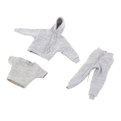 Yiju 3X 1:12 Man's Sweatshirt Outfit,1/12 Scale Figure Doll Clothes,Pants+Hoody Outfit Costume for 6 inch Action Figure Clothes Toy thumbnail 3