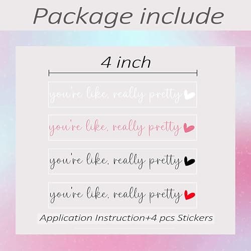 4 x You Are Like Really Pretty Rear View Mirror Sticker,Car Rear View Mirror Decal,Affirmation Rearview Mirror Stickers,Car Accessories For Women,Water Bottle Laptop Bumper Tumbler Vanity Window Decal thumbnail 4