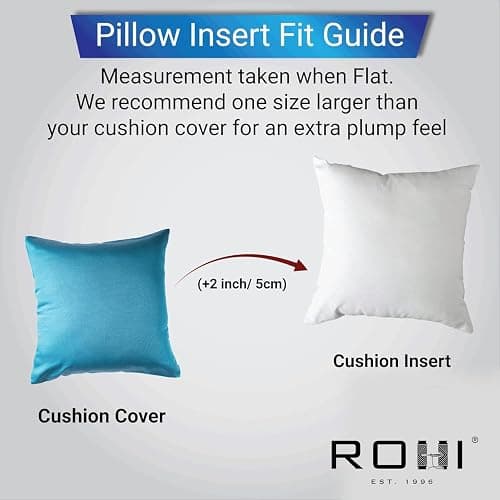 Rohi Set of 4 Hypoallergic Cushion pads - White polyster square Cushions - Standard stuffer pack of Cushion inserts (45x45 CM.) thumbnail 6