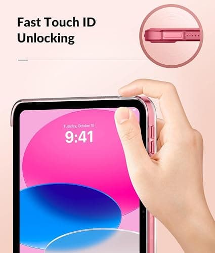 MoKo Case for New iPad (A16) 11th Generation 2025/ 10th Generation 2022, iPad 11 inch/ 10.9 inch Case with Soft TPU Translucent Frosted Back Cover, Auto Wake/Sleep, Support Touch ID, Watermelon thumbnail 3