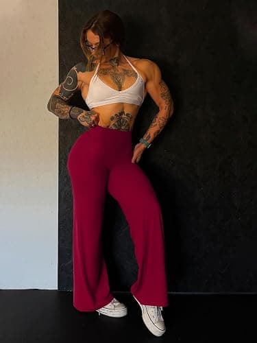 YEOREO Ease Workout Leggings Womens Straight Leggings Eddiy Gym Yoga Pants | 29"/31.5"/33"/35",No Front Seam,High Waist,Buttery,Booty Lifting,Wide Leg thumbnail 6