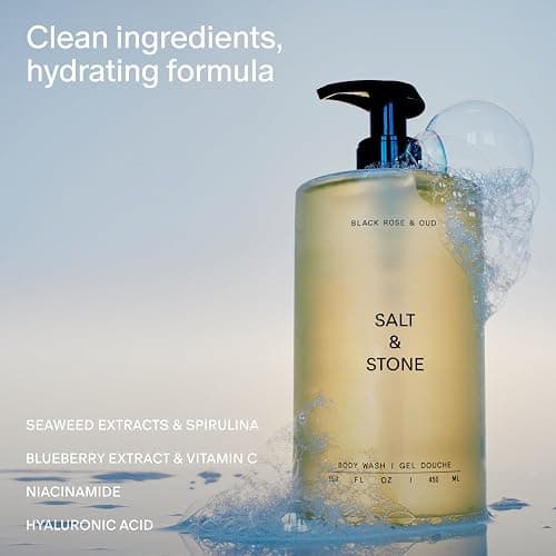Salt & Stone Body Wash for Women & Men | Black Rose & Oud | Hydrating Gel Cleanser | Clean & Soften Skin | Made with Niacinamide & Hyaluronic Acid | Free From Parabens Sulfates & Phthalates 15.2 fl oz thumbnail 2