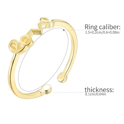 TAMHOO 20 Pcs Adjustable Rings Set for Women - Finger Rings Pack Stackable Rings for Teens- Cute Rings for Teen Girls -in Gold and Silver Tone thumbnail 6