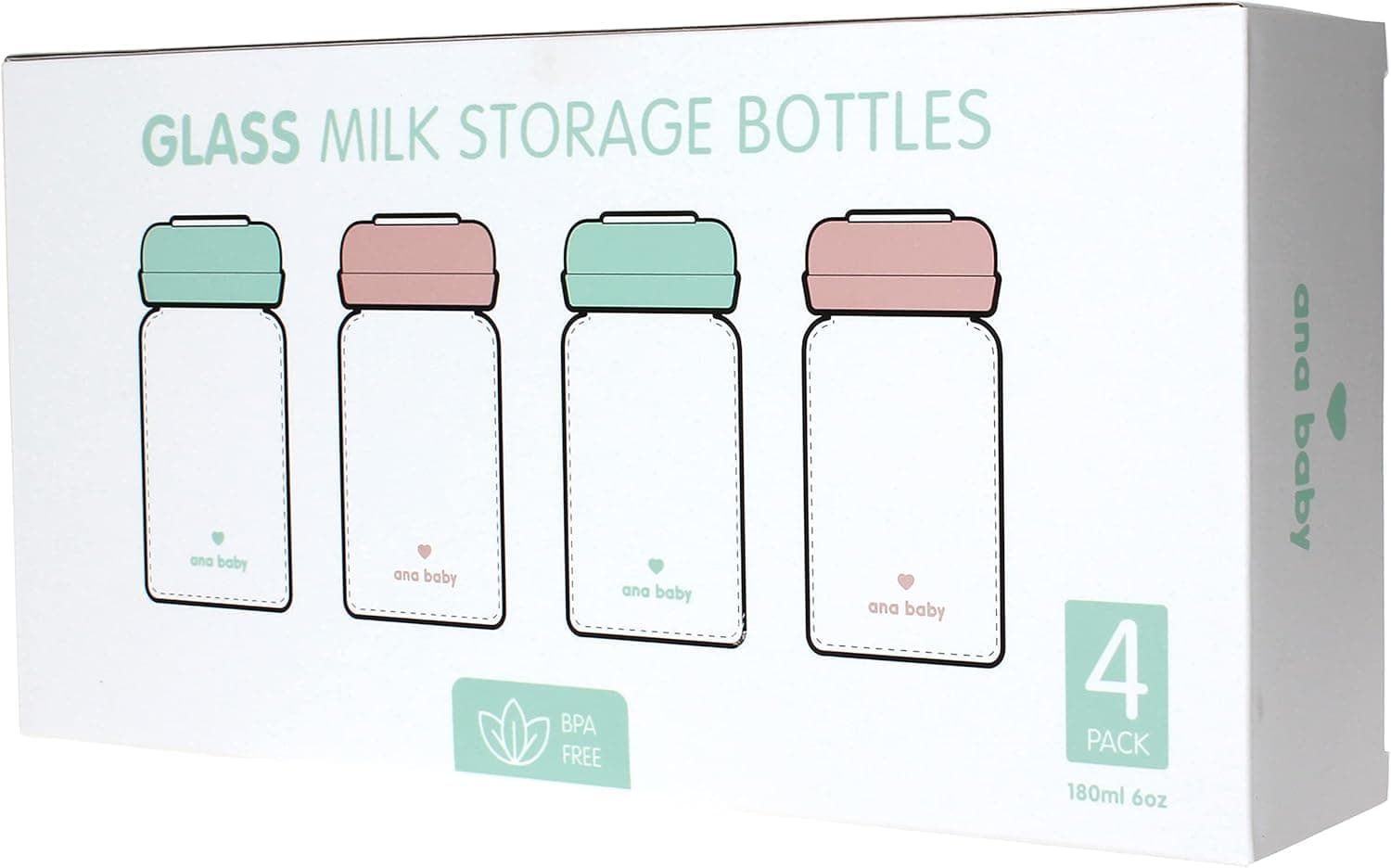Premium Glass Breastmilk Storage Bottles, Pack of Four, 180ml, Dishwasher, Freezer, and Microwave Safe (Glass Breastmilk Storage Bottles, 4 x 180ml) thumbnail 9