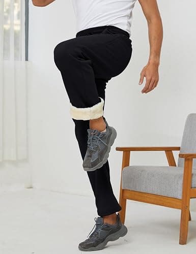 Gihuo Men's Winter Fleece Pants Sherpa Lined Sweatpants Active Running Jogger Pants thumbnail 6