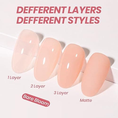 Beetles Nude Gel Nail Polish, 15ML Nude Pink Natural Gel Polish Nail | Jelly Gel Nail Polish Soft Sheer Nail Polish Nail Concealer Soak Off UV Nail Lamp French Nail Art Manicure Gift for Women thumbnail 5