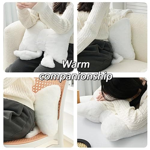 GKWW 2Pack Soft Furry Bow Throw Pillows Cute Bowknot Plush Pillow Home Decor Stuffed Bow Lumbar Pillow for Bed Couch Living Room Decor (Black&White) thumbnail 4