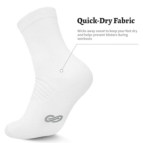 Compression Running Ankle Socks for Men and Women (6 Pairs), Quarter Athletic Socks for Running, Cycling, Golf, Work thumbnail 6