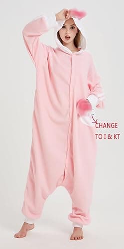Eonxius Magic Novelty Hooded Onesie One Piece Pink Pajamas for Women thumbnail 5