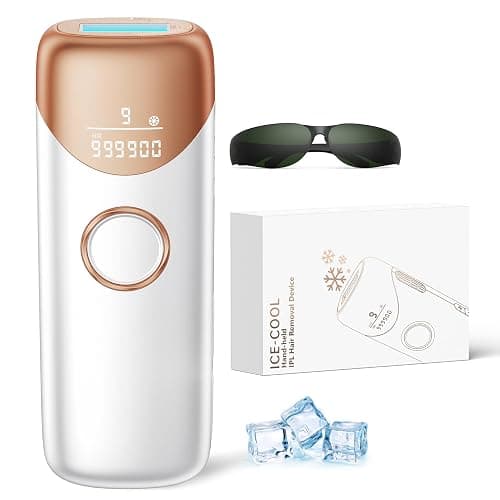 Laser Hair Removal Ubroo IPL Hair Removal Device with 5℃ Ice Cooling,Painless Laser Hair Removal for Women and Men,Full Body Use for Legs,Bikini,Armpits (Gold) - Image 1