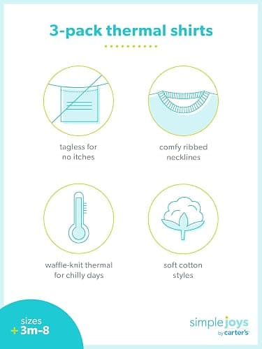 Simple Joys by Carter's Boys 3-Pack Thermal Long Sleeve Shirts thumbnail 6