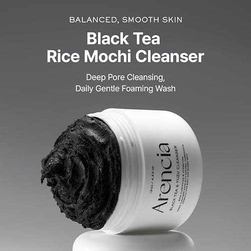 ARENCIA Black Tea Rice Mochi Face Cleanser, 120g, Pore Care, Sebum Control, Oily Skin thumbnail 2