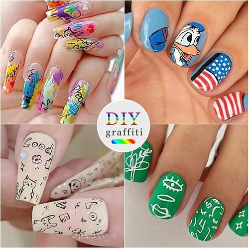 Nail Art Pens 12 Colors Set, Nail Art Markers Polish Pen for 3D Nail Art, nail art Tools for Dotting Drawing Painting Point Liner DIY thumbnail 9
