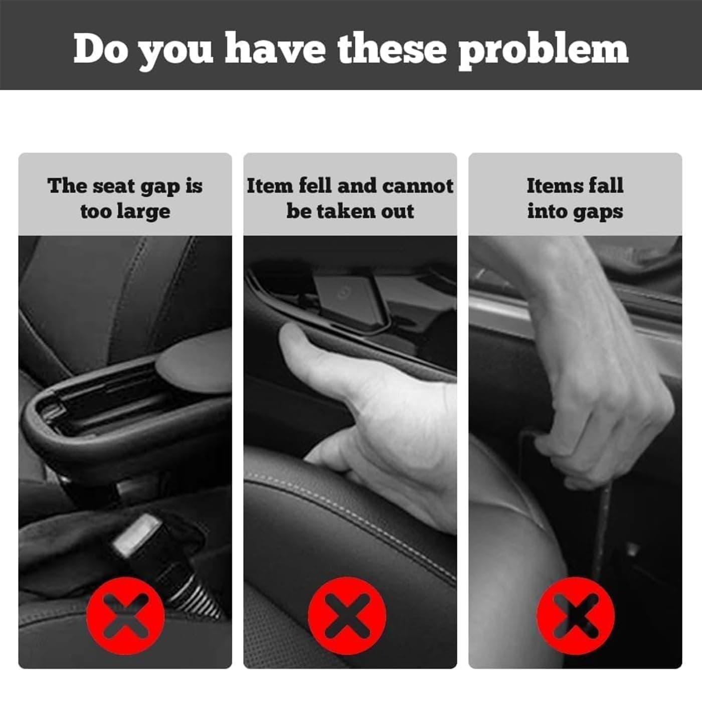 Car Seat Gap Filler of 2, Soft Foam Multifunctional Seat Side Gap Filler with Phone Holder Organizer Fill The Gap Between Seat and Console Stop Things from Dropping Drop Blocker (Black) thumbnail 4