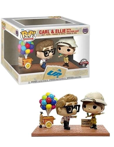 Funko Pop! Moment Disney Pixar Up Carl & Ellie with Balloon Cart Vinyl Figures - Special Edition Exclusive - Image 1