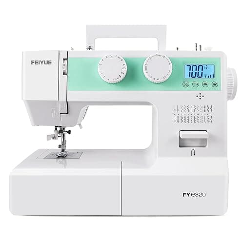 FEIYUE FYe320 Full Size Sewing Machine with Foot Pedal, Speed Control, Heavy Duty & Portable, LCD Display, 25 Built-in Stitches, 6 Bobbins & 5 Included Sewing Feet - Image 1