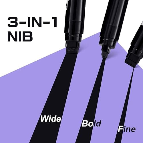 Bunnyclover Paint Markers Pens, 2 Pack of Black and White, Premium Permanent Acrylic Paint Pens Markers for Tagging, Signs, Stone, Wood, Ceramic, Non-Toxic,15mm Jumbo Tip thumbnail 3