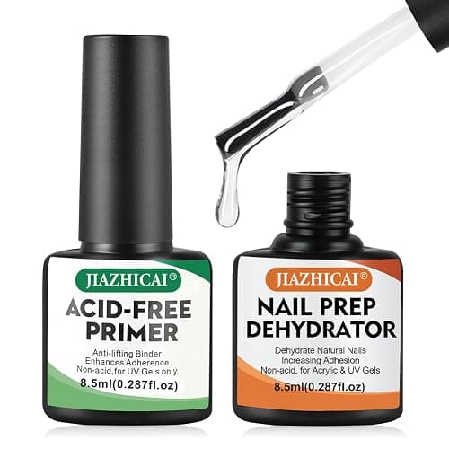 BUTBU Nail Dehydrator and Primer Set, 2PCS 8ml Nail Primer and Nail Prep Dehydrate, Professional Natural Nail Bond primer, Acid Free Superior Bonding Primers for Gel Nail Polish, Acrylic Powder - Image 1