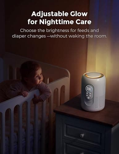 Momcozy Nursery Air Purifier, 4-Filter System with H13 HEPA & Carbon, Real-Time PM2.5 Air Quality Monitor & Display with 3-Color Status, Baby Air Purifier with 21 dB Sleep Mode, Dimmable Night Light thumbnail 7