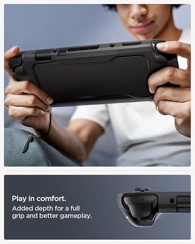 Spigen Rugged Armor Case Compatible with Nintendo Switch 2 2025 Cover with Hand Strap - Matte Black thumbnail 5