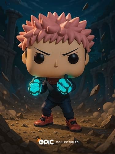 Epic Collectibles Pop Anime: Jujutsu Kaisen (JJK) - Yuji Itadori with Divergent Fists Glows in The Dark Exclusive Vinyl Figure Bundled with Box Protector Compatible for Funko thumbnail 2