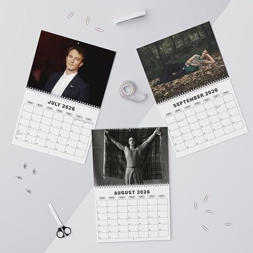Drew Starkey 2026 Wall Calendar Ver 2, Handsome Star Fan Art Calendar for Bookish Girls & TV Fans, Aesthetic Romance Wall Decor, Celebrity Crush Merch, 2 Sizes, Glossy or Matte Finish (Glossy, 14x11.5 in) thumbnail 4