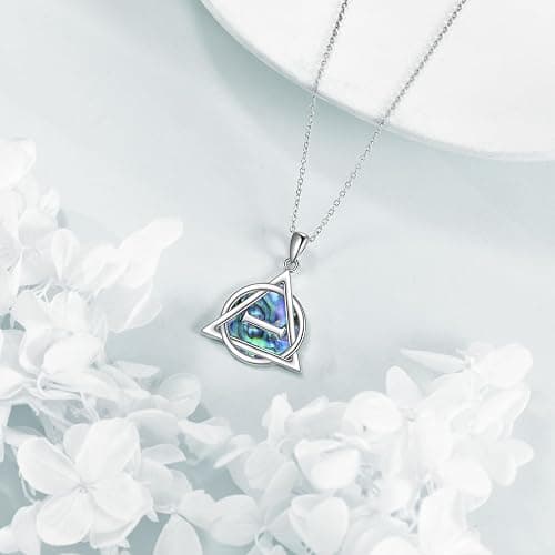Celtic Jewelry Necklace Gifts Sterling Silver Good Luck Irish Vintage Triquetra Trinity Celtics Love Knot Pendant Necklace Christmas Gifts for Women Mother thumbnail 4