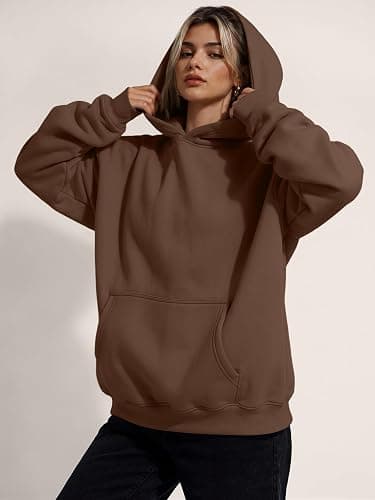 Trendy Queen Womens Hoodies Oversized Sweatshirt | Cozy Fleece Sweaters, Basic Pullover Shirts, Large Kangaroo Pocket, Seamless Daily Outfit Match thumbnail 5