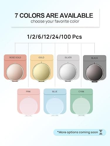 Getinbulk Compact Mirror for Purse, Double-Sided 1X/2X Magnifying Metal Pocket Makeup Mirrors(Round, Light Blue) thumbnail 5