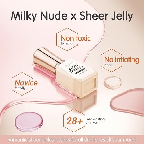 SHOYUM Nude Pink Gel Nail Polish Set- 6 Colors Sheer Milky White Jelly Gel Polish All Seasons Skin Tones Neutral Gel Polish Kit, Soak Off LED Gel Nail Kit Manicure DIY Home thumbnail 3