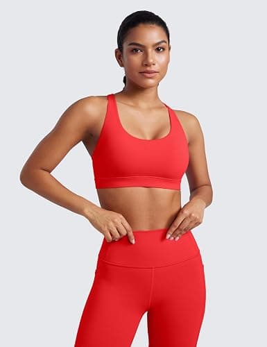 CRZ YOGA Naked Feeling Strappy Padded Sports Bras for Women - Fitness Workout Top Criss Cross Back Yoga Cami thumbnail 2