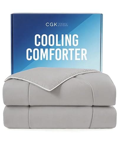 Cooling Comforter Twin/Twin XL Size - Cooling Blanket for Hot Sleepers and Night Sweats - Summer Comforter for Twin/Twin XL Size Beds - Soft, Breathable Cold Blanket for Sleeping - 60x90 (Light Grey) - Image 1