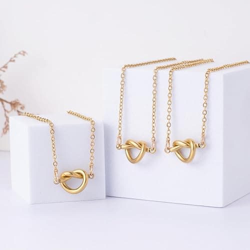 BFF Friendship Knot Infinity Necklace for 2 Best Friend Long Distance Birthday Jewelry Gifts for Her Women Bestie thumbnail 4