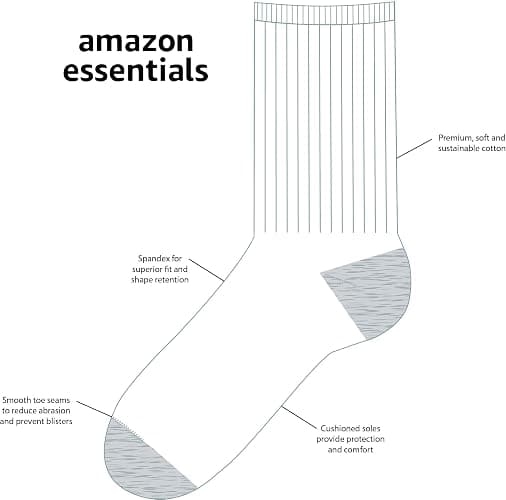 Amazon Essentials Unisex Kids and Toddlers' Cotton Crew Socks, 10 Pairs thumbnail 2