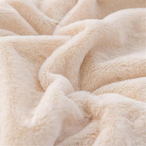 ENEN Super Ultra Soft Fleece Blanket Throw Bubble Plush Blanket Fluffy Warm Microfiber Travel Blanket for Bed Sofa Lightweight Throw Fit All Season (130x160cm,Beige) thumbnail 6