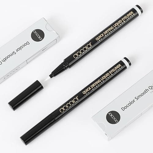 Docolor Waterproof Eyeliner Pen Super Slim Liquid Eyeliner Eye Liner Gel (White) - Black thumbnail 8